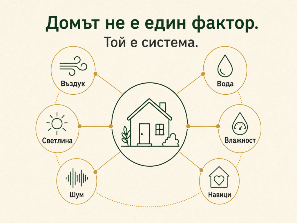 ДОМЪТ ВЛИЯЕ ПОВЕЧЕ, ОТКОЛКОТО ПРЕДПОЛАГАМЕ домът като система от шест фактора